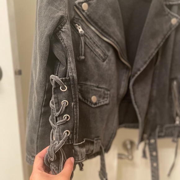 GREY Oversized Jean jacket-Medium - Picture 7 of 7